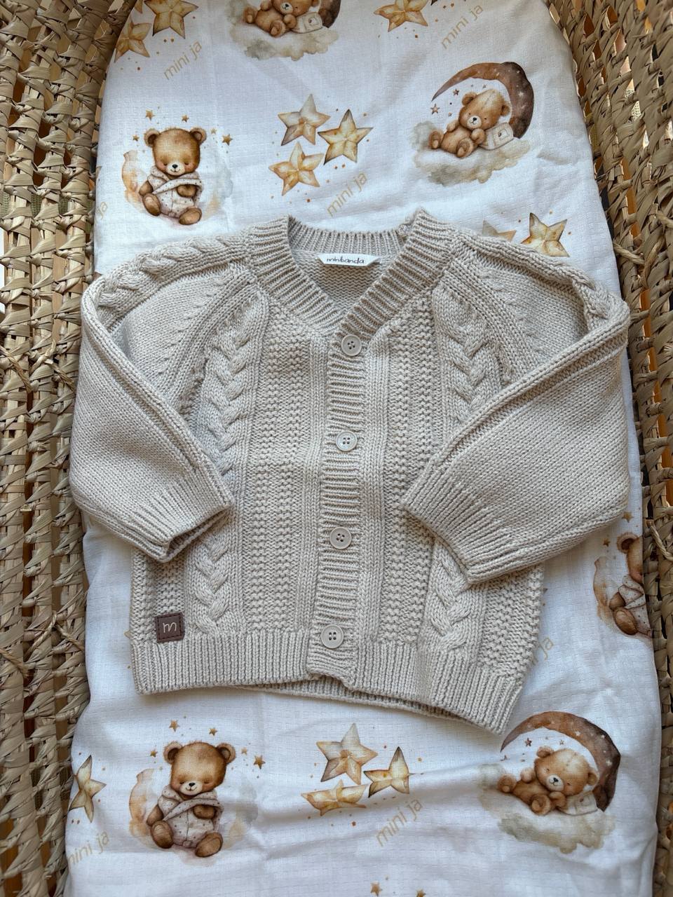 Cardigan TRECCIA BEIGE MINIBANDA
