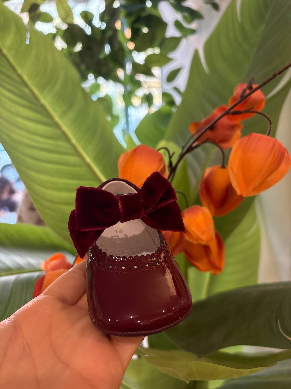 Scarpine bordeaux CON FIOCCO IN VELLUTO INDICE