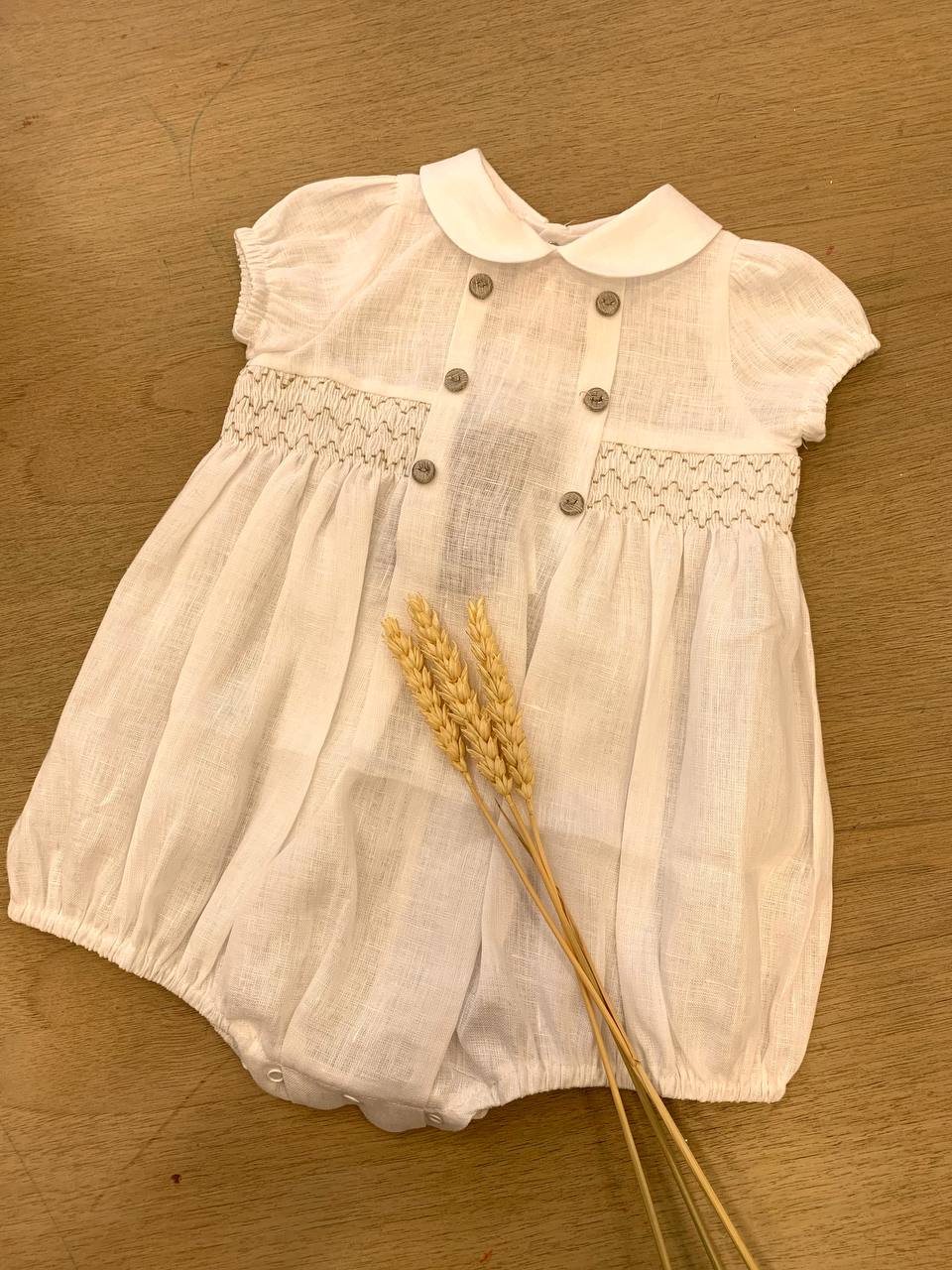 PAGLIACCETTO PURO LINO E PUNTO SMOCK