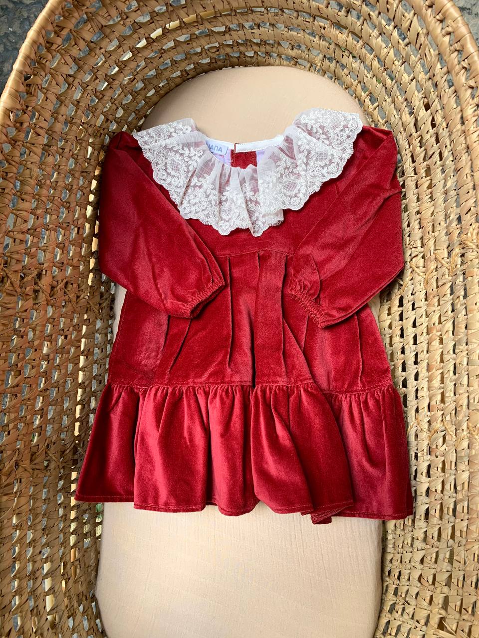Abitino in velluto rosso Juliana