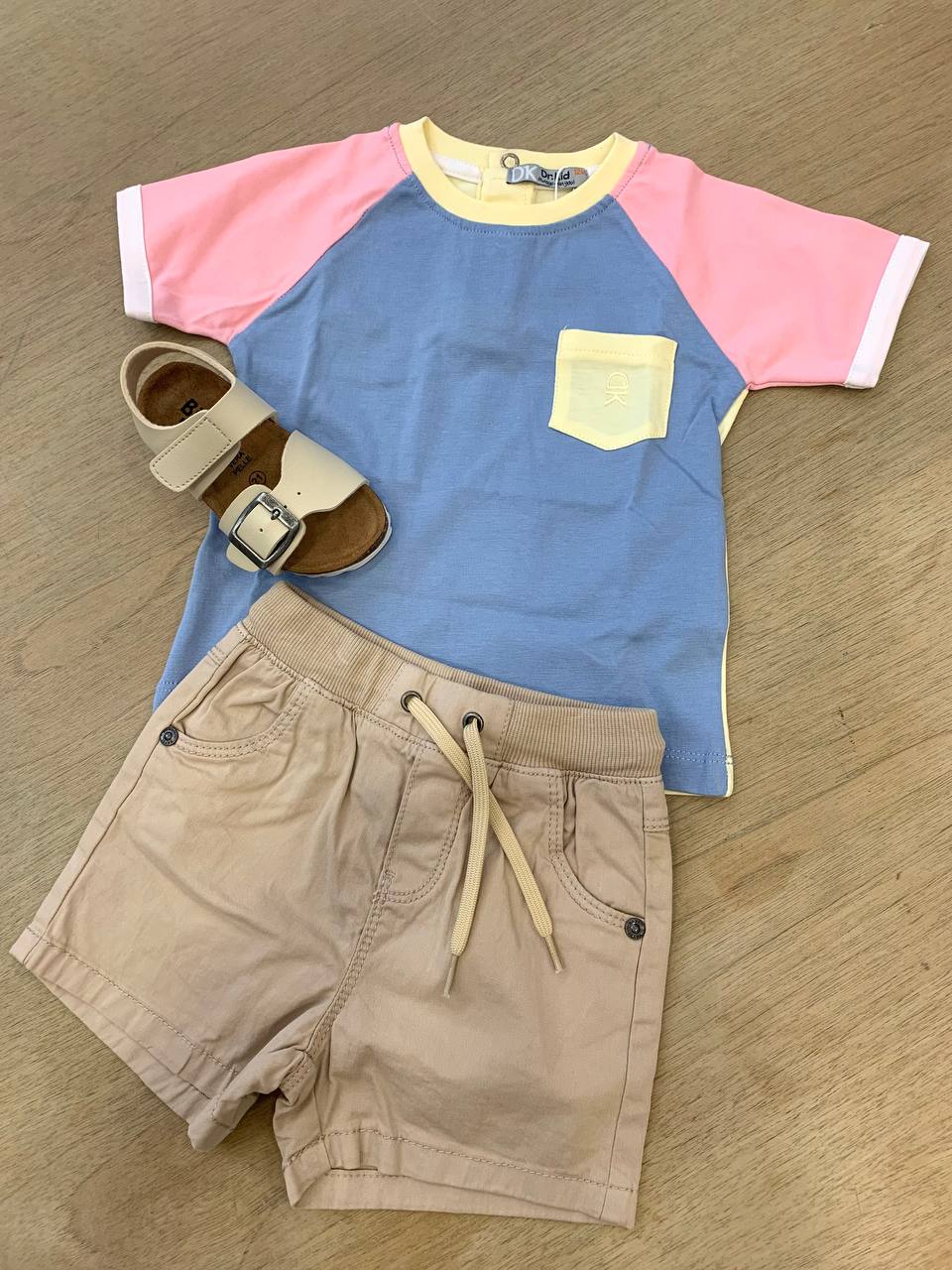Completo shorts e T-SHIRT TRICOLORE