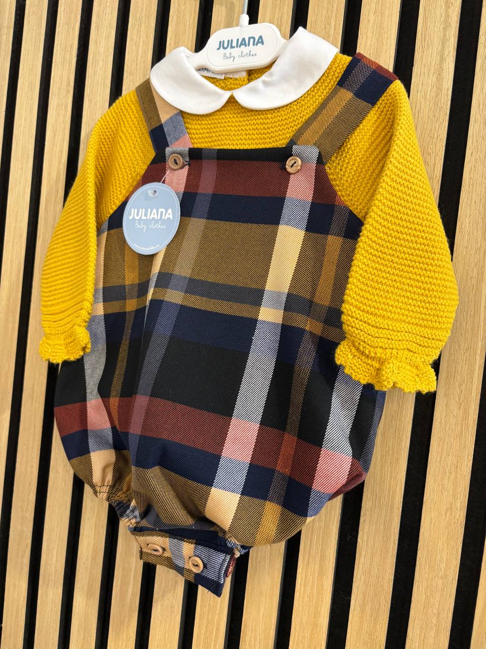 SALOPETTE A QUADRI CON MAGLIA IN TRICOT JULIANA