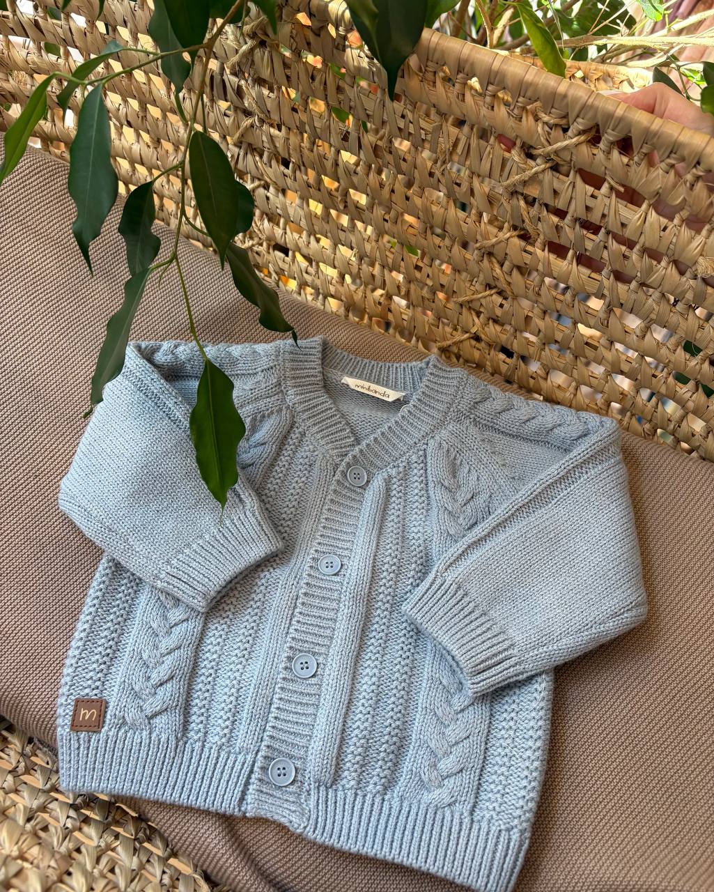 Cardigan TRECCIA AZZURRO MINIBANDA