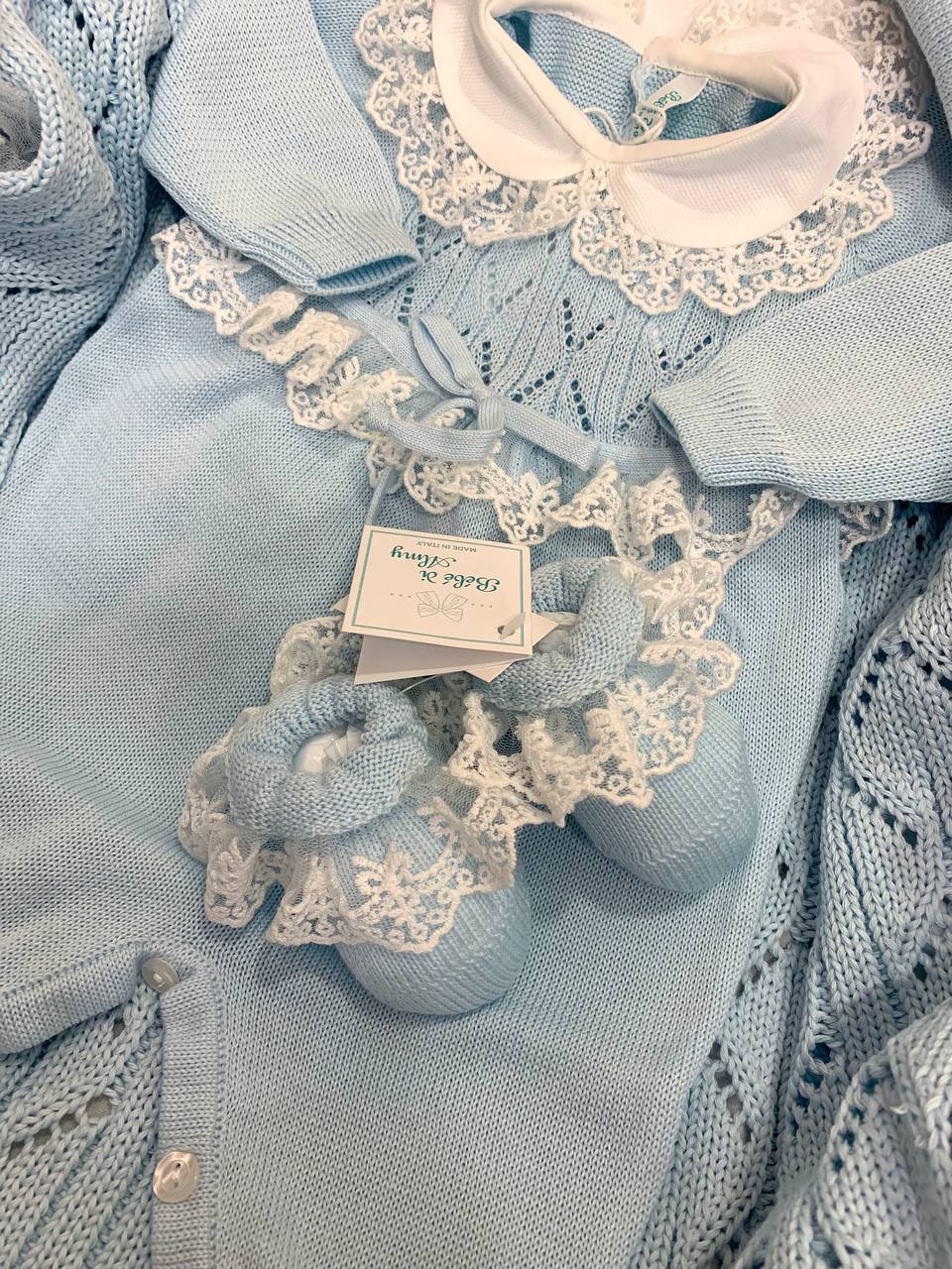 Coordinato Pizzo Azzurro Bebè di Almy