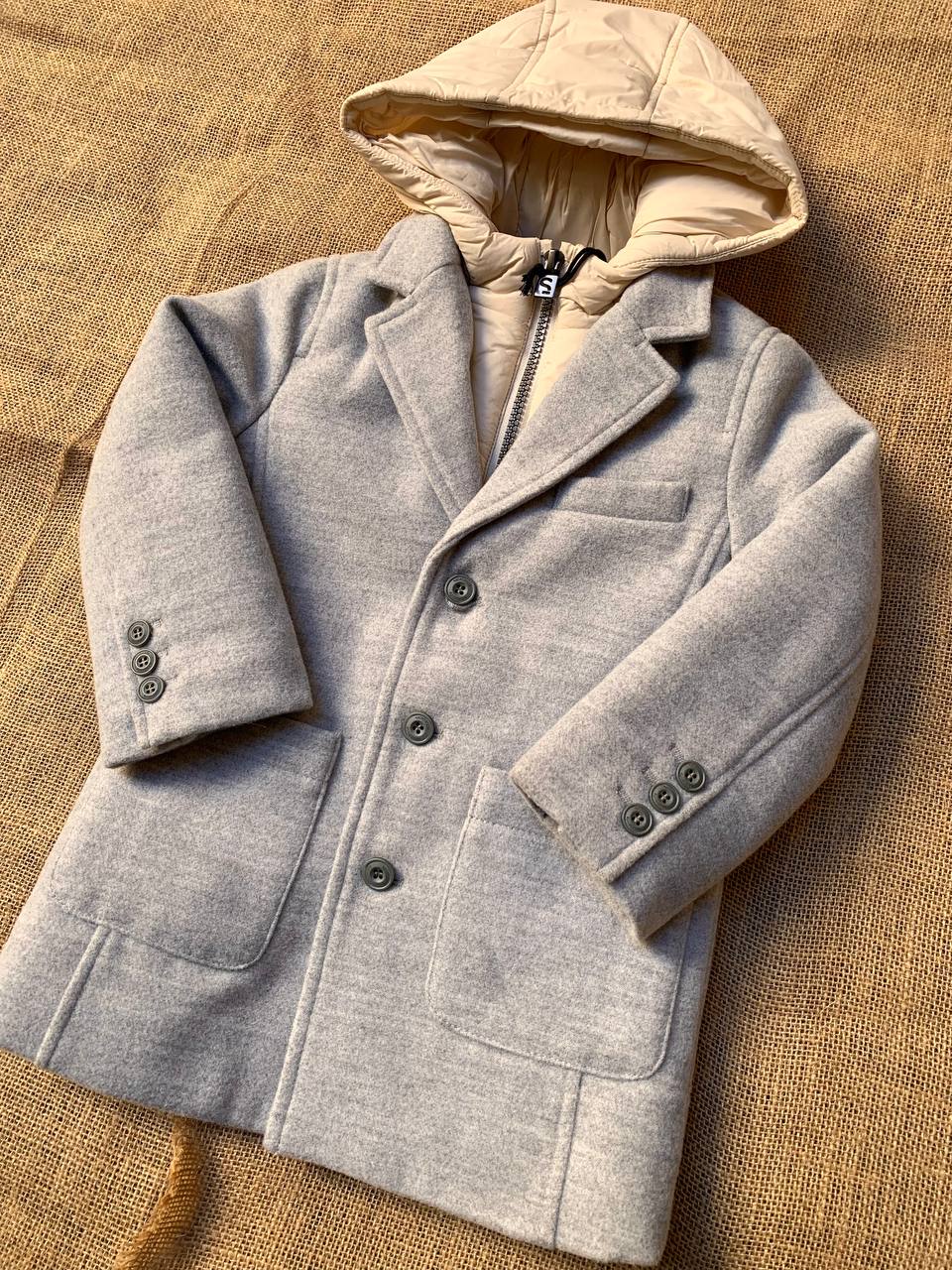 Cappotto COMBINATO CON CAPPUCCIO GRIGIO SARABANDA