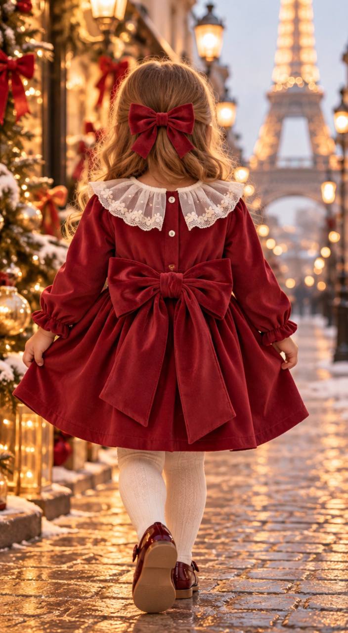 Abito Noël Rouge BORGOGNA IN VELLUTO FOFETTES