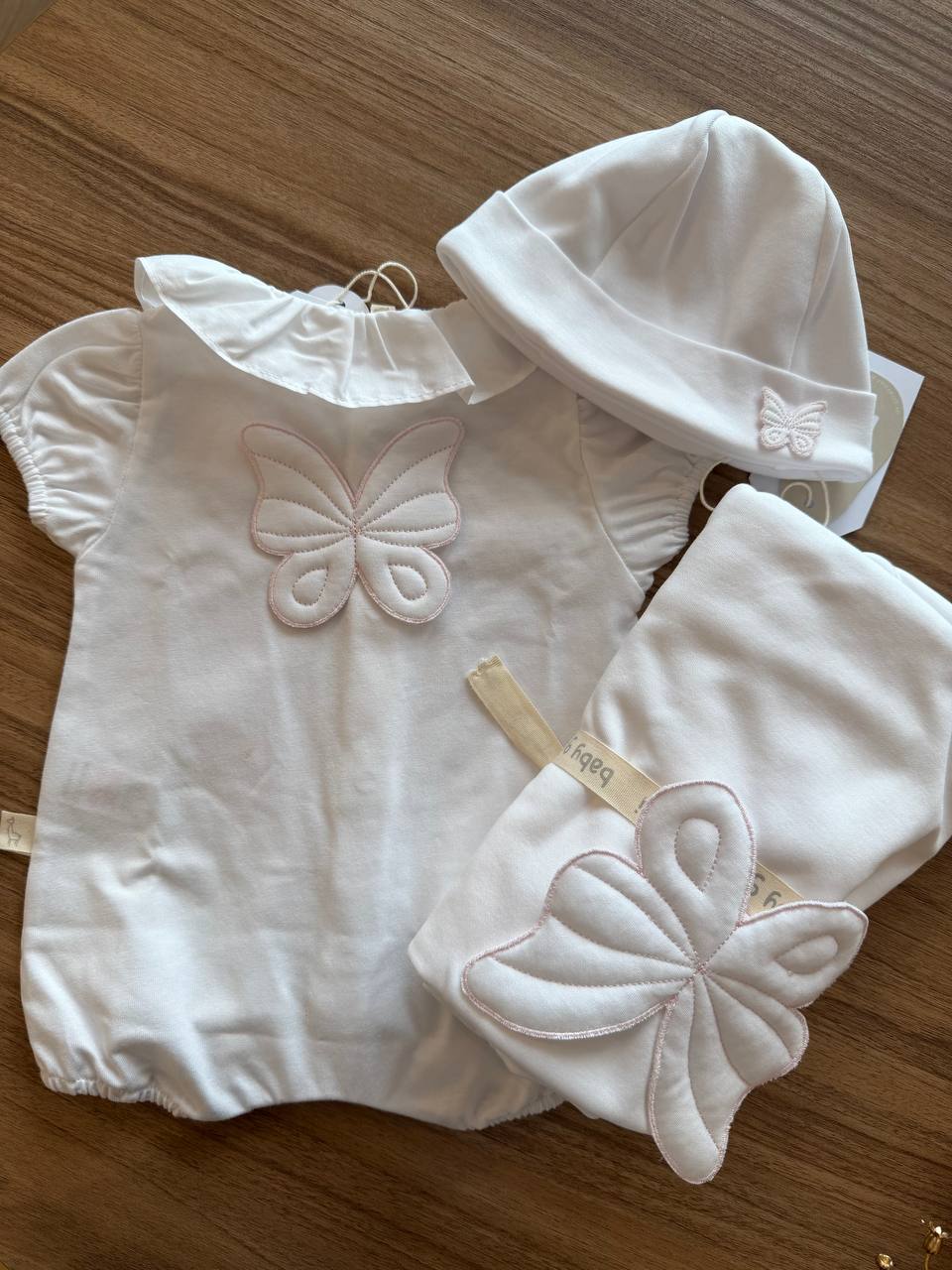 Coordinato Butterfly BIANCO E ROSA BABY GI