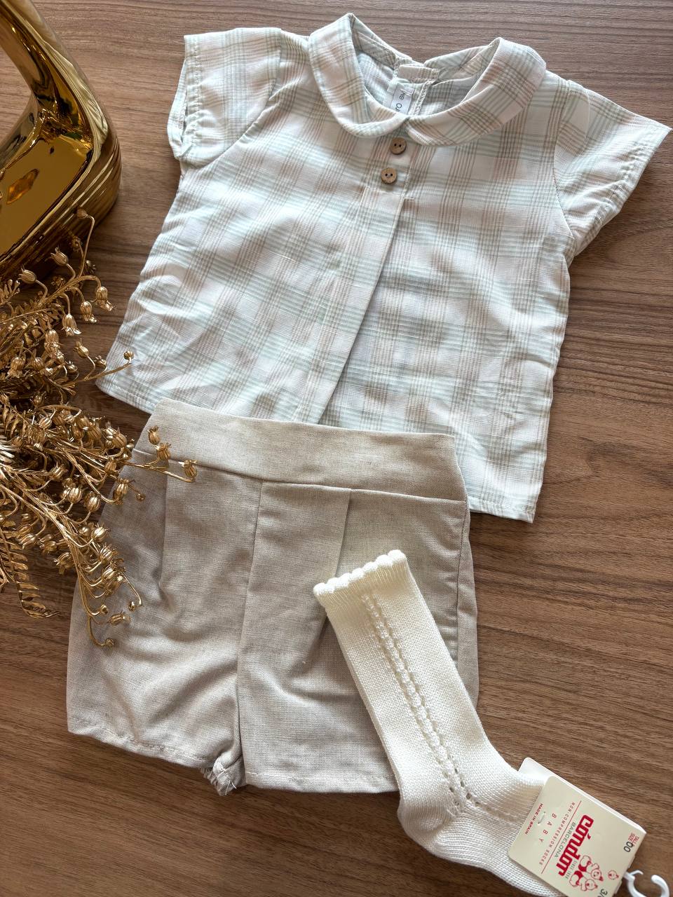 Completo BEIGE QUADRI CALAMARO
