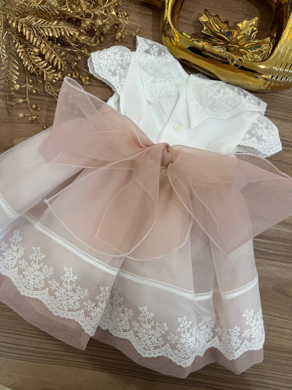 Abito Battesimale RICAMATO ROSA CHARO