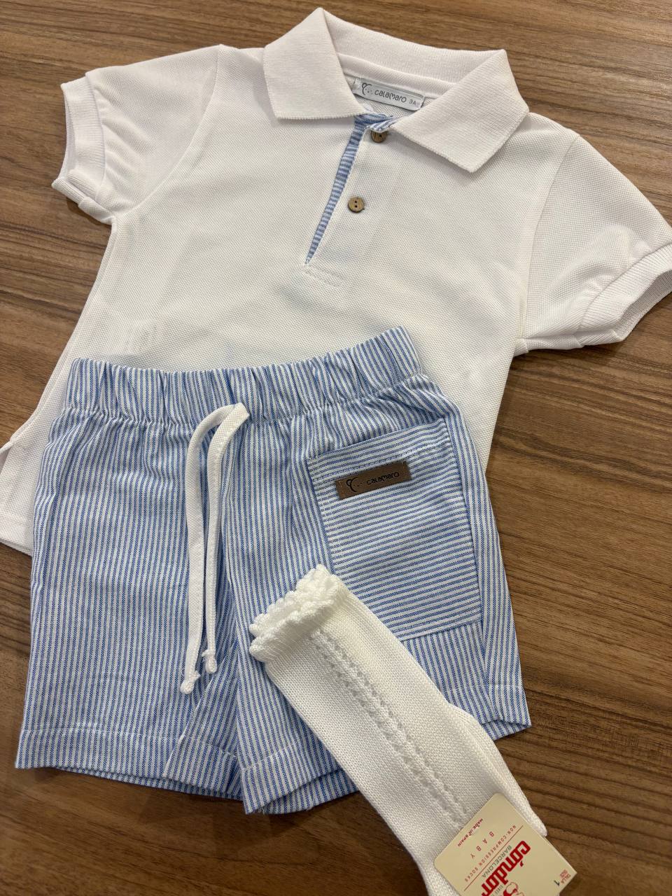 Completo A RIGHE AZZURRO CALAMARO