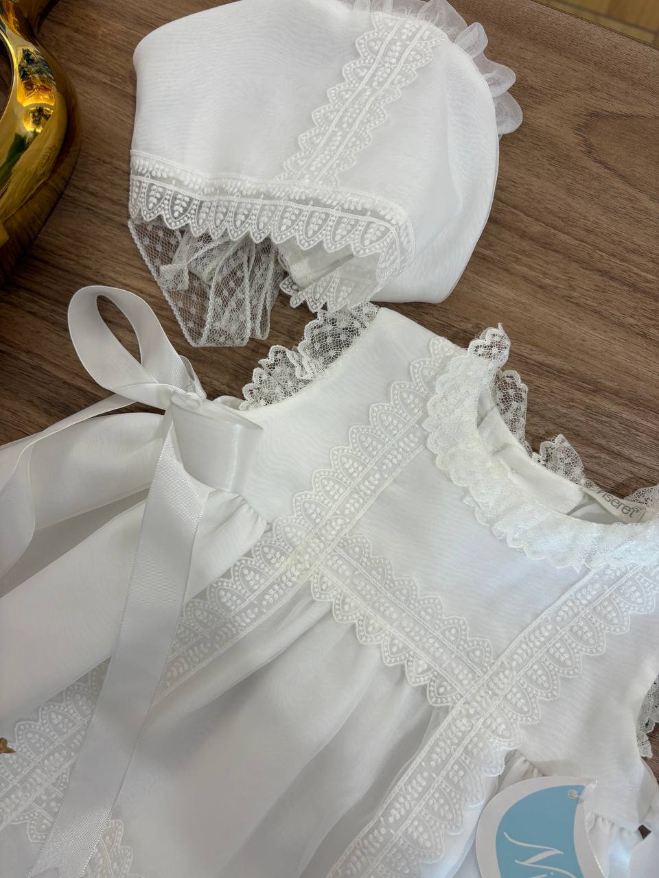 Abito Battesimale bianco CON RICAMI NISERET