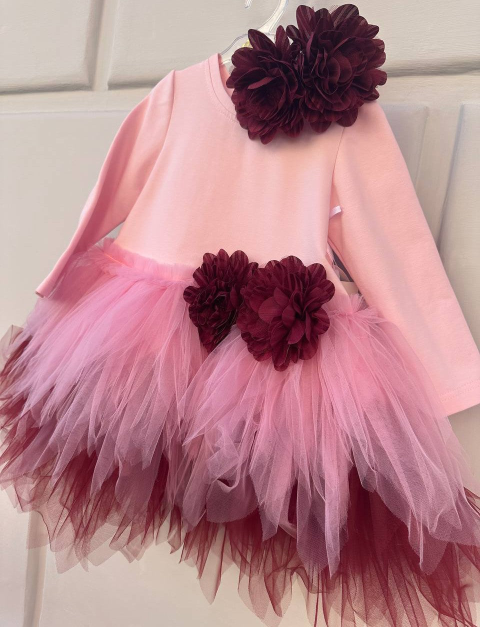 Abito ROSA PEONIE Bordeaux Daga
