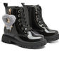 STIVALETTO LUCIDO BRILLANTINATO NERO CONGUITOS