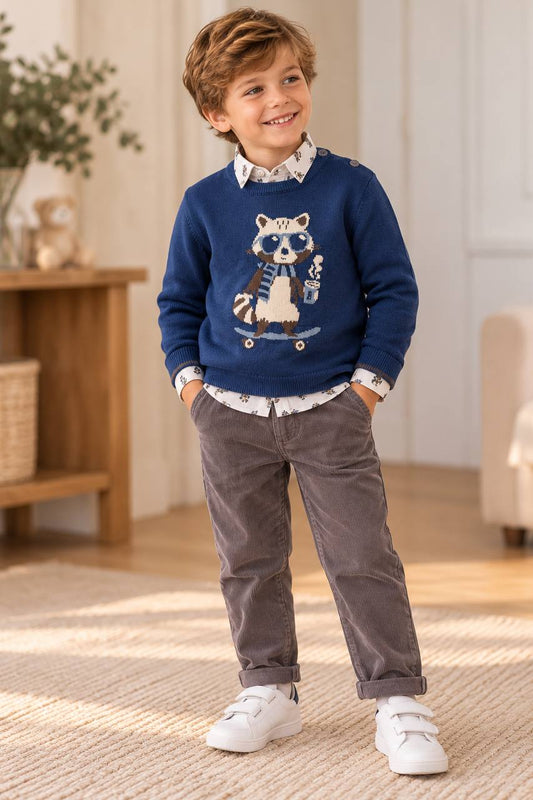 COMPLETO CASUAL CHIC BLU ROYAL BOBOLI