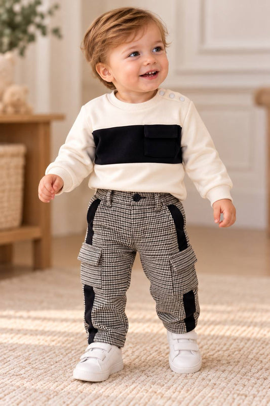 COMPLETO CHIC BIANCO E NERO NEVER TOO