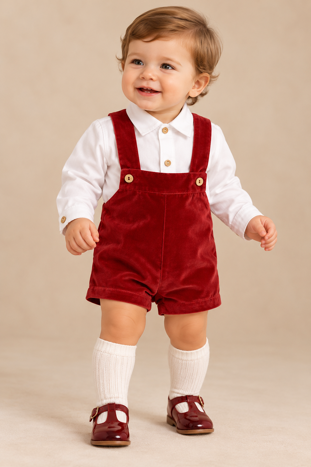 Salopette in velluto rosso JULIANA