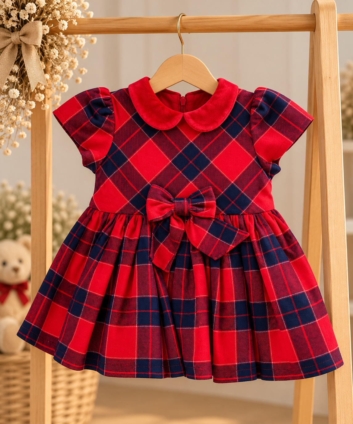 Abito ROSSO TARTAN MINIBANDA