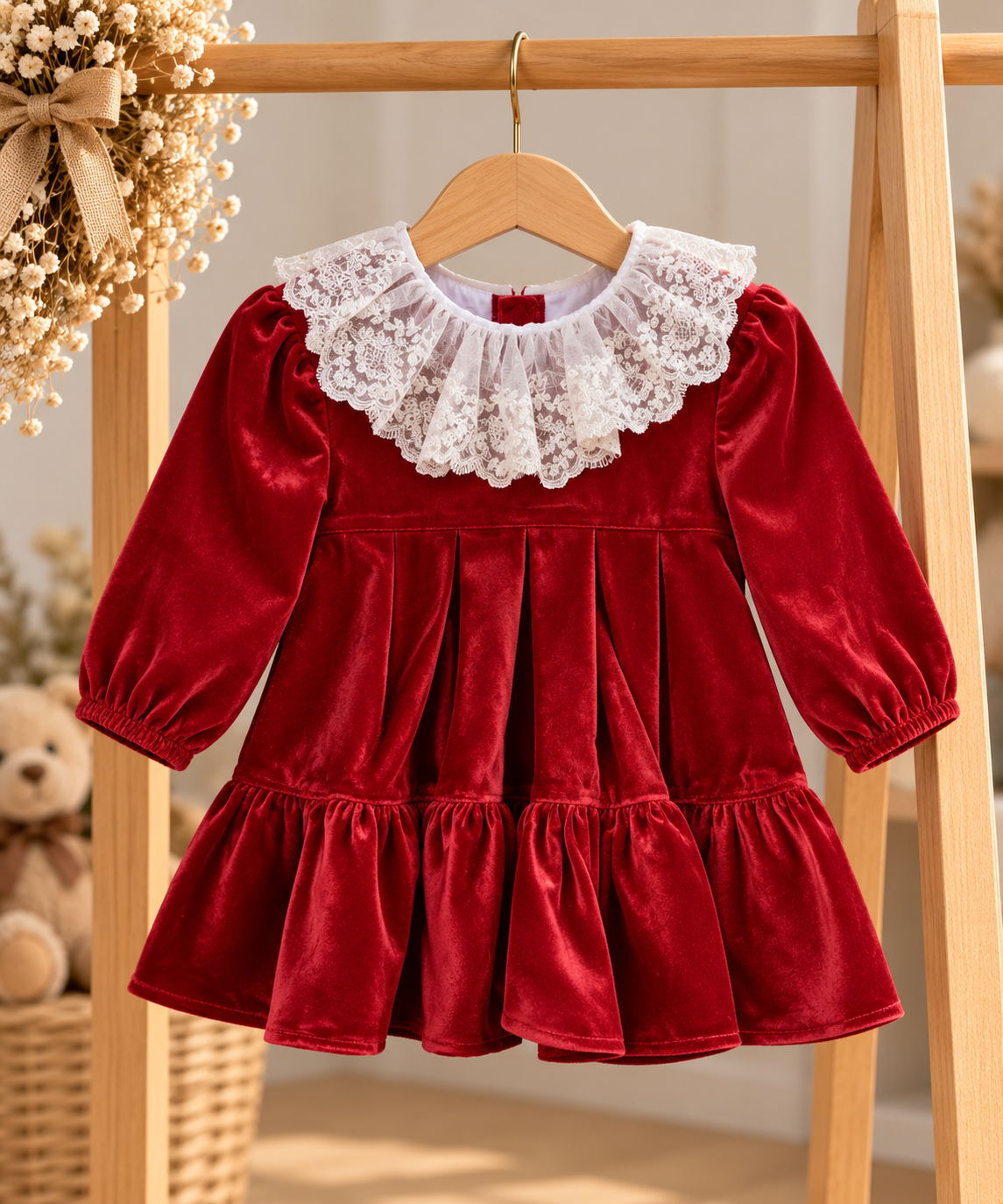 Abitino in velluto rosso Juliana
