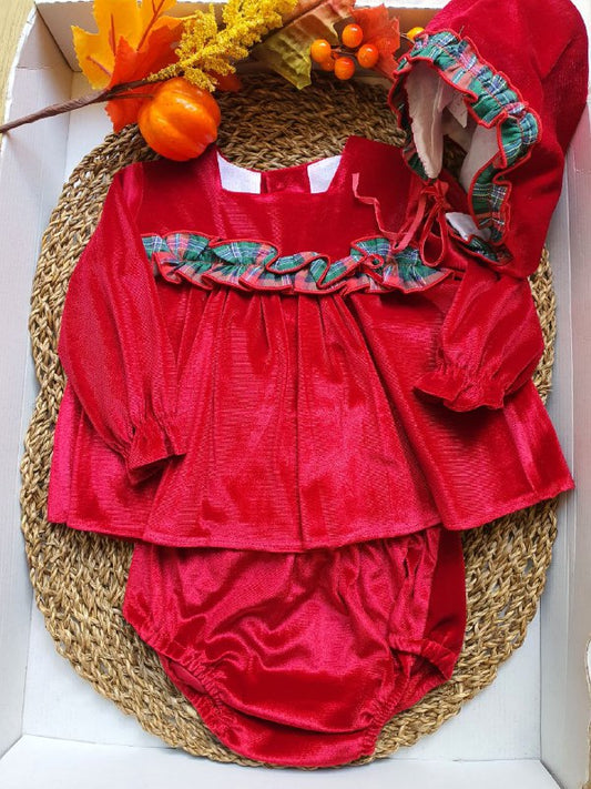 PAGLIACCETTO IN VELLUTO CON ROUGE SCOZZESE DEL SUR