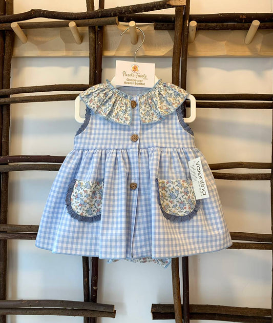 ABITINO SCACCHI AZZURRO VALENTINA BEBES