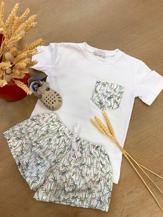 COMPLETO T-SHIRT E COSTUME PALM BEACH
