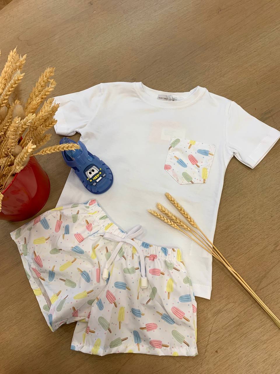 COMPLETO T-SHIRT E COSTUME GHIACCIOLI