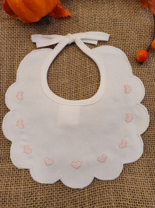 BAVETTA CON CUORI RICAMATI ROSA PAPPA&LATTE