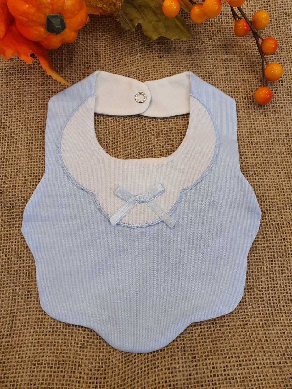 BAVETTA BIANCO-AZZURRO CON FIOCCO IN RASO PAPPA&LATTE