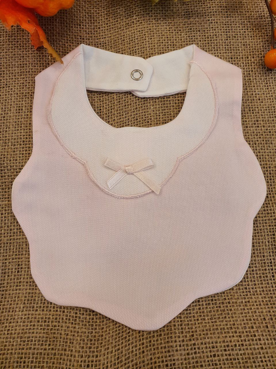 BAVETTA BIANCO-ROSA CON FIOCCO IN RASO PAPPA&LATTE