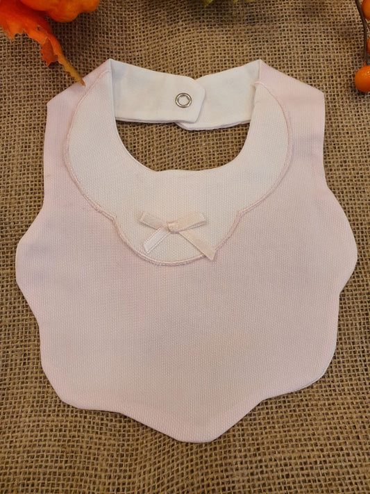 BAVETTA BIANCO-ROSA CON FIOCCO IN RASO PAPPA&LATTE