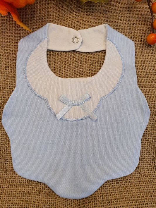 BAVETTA BIANCO-AZZURRO CON FIOCCO IN RASO PAPPA&LATTE