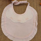 BAVETTA BIANCO-ROSA DOPPIO BAVERO CON FIOCCO RICAMATO PAPPA&LATTE
