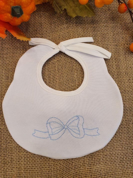 BAVETTA CON FIOCCO RICAMATO AZZURRO PAPPA&LATTE