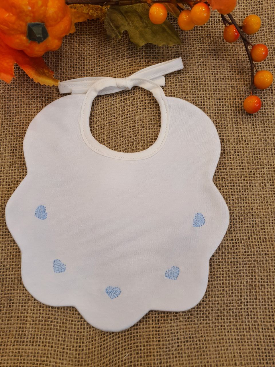 BAVETTA CON CUORI AZZURRI PAPPA&LATTE