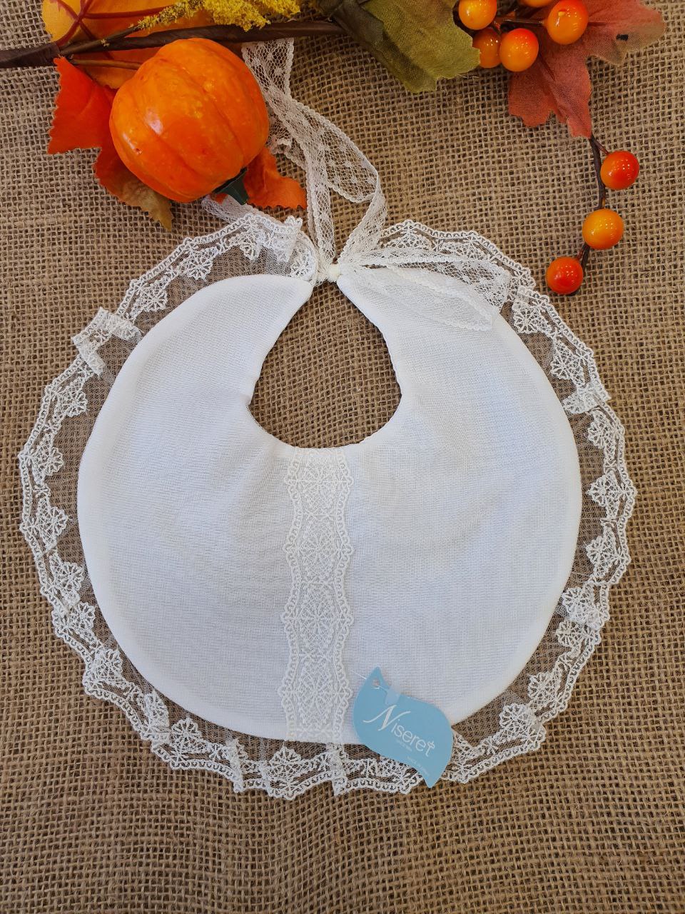 BAVETTA BATTESIMALE CON RICAMI