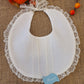 BAVETTA BATTESIMALE CON RICAMI IN TULLE