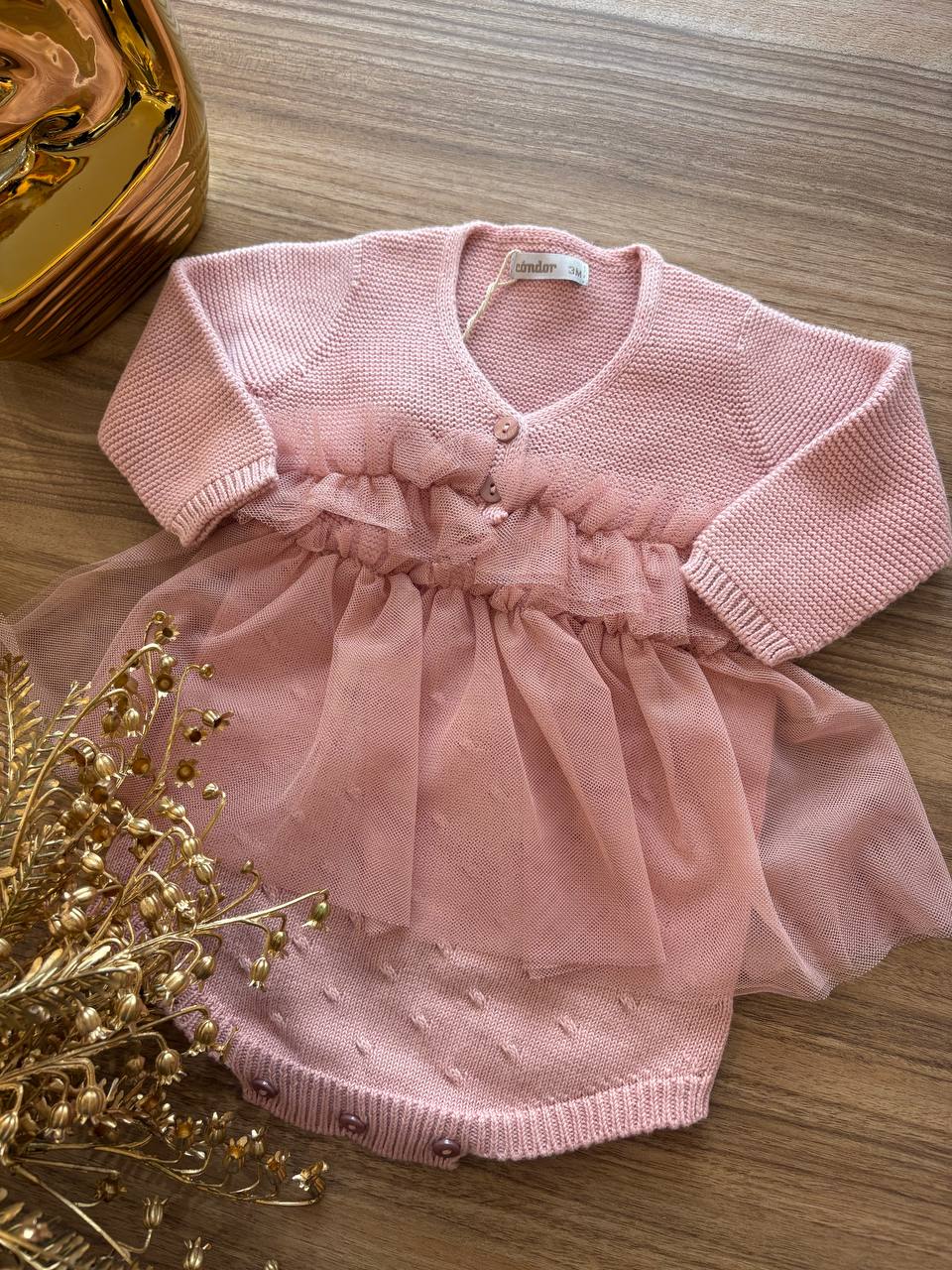 CARDIGAN TULLE ROSA CONDOR