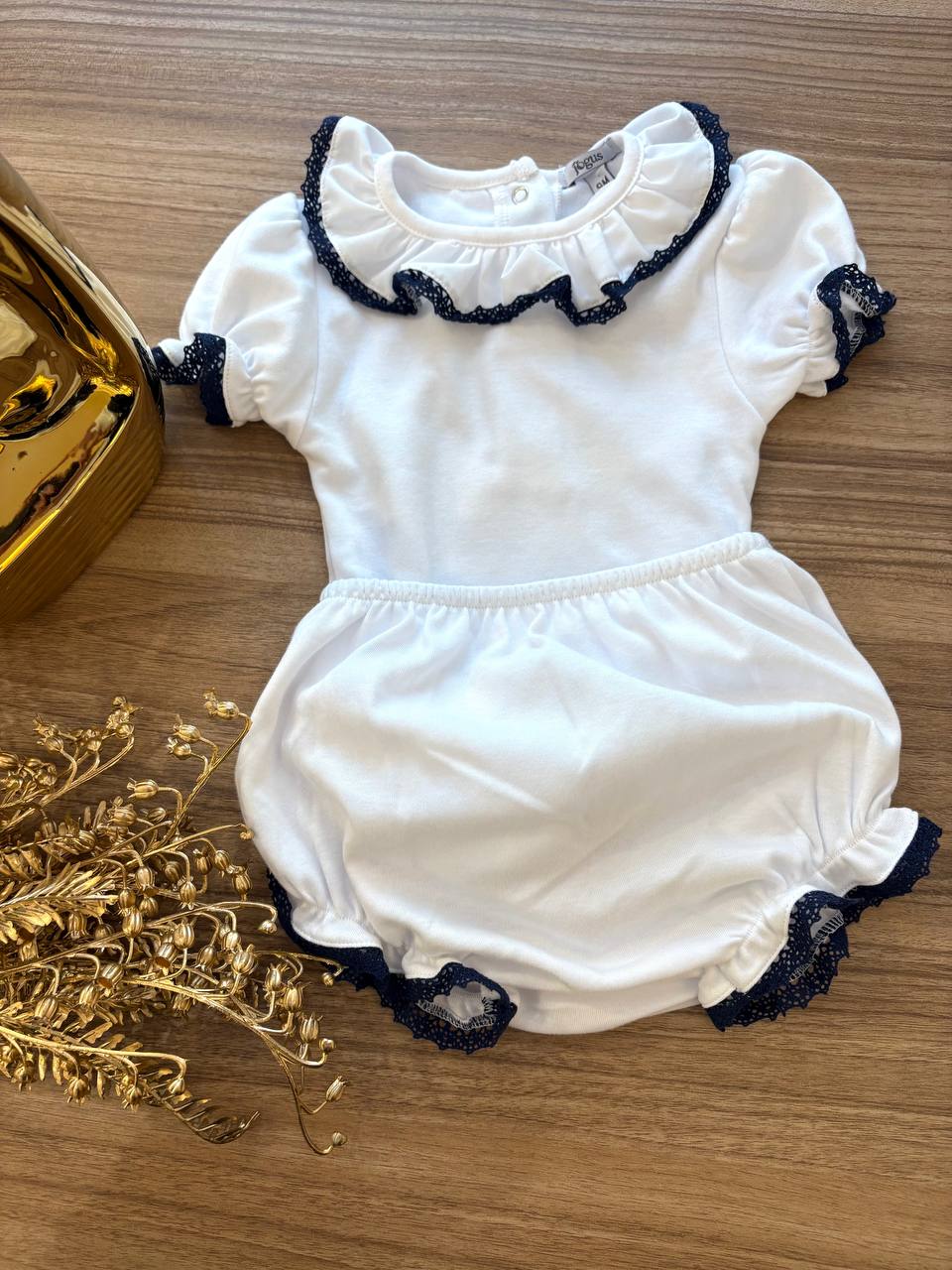 BODY E CULOTTE CON RICAMO BLU