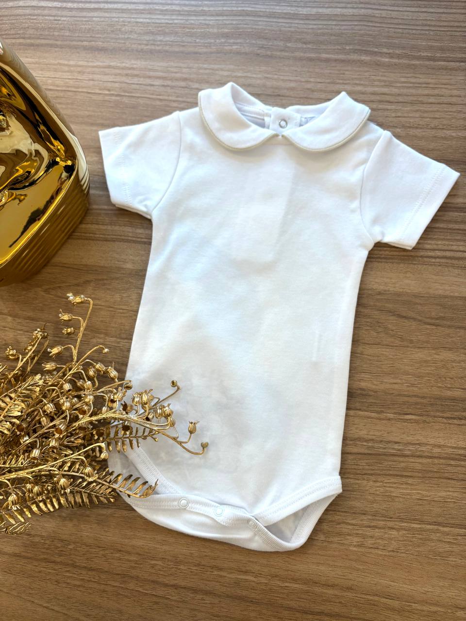 BODY BIANCO CON COLLETTO BEIGE