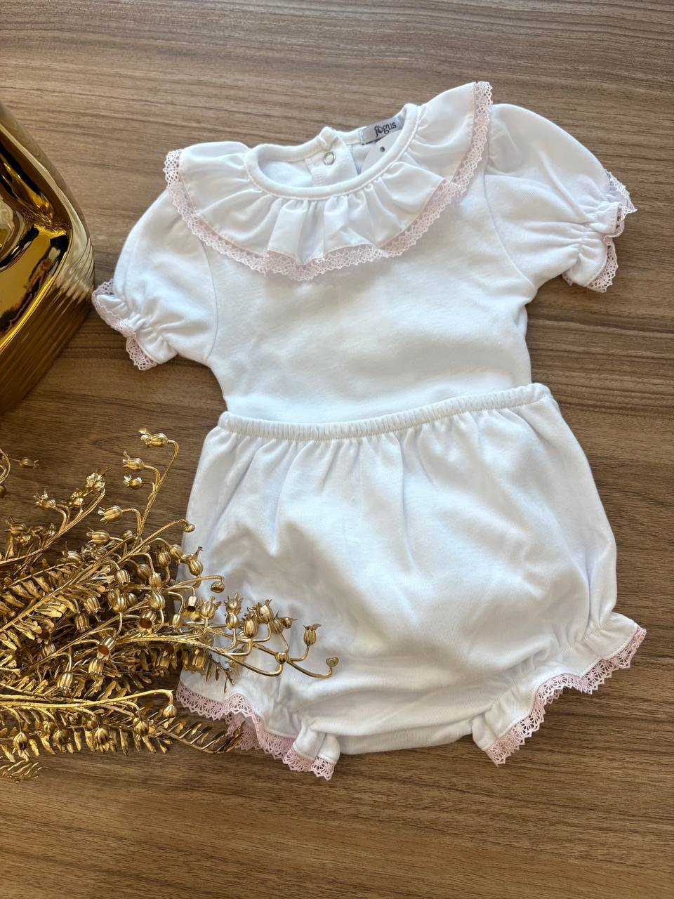 BODY E CULOTTE CON RICAMO ROSA