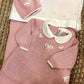 COORDINATO NASCITA BEBE' DI ALMY NIDO D'AMORE ROSA
