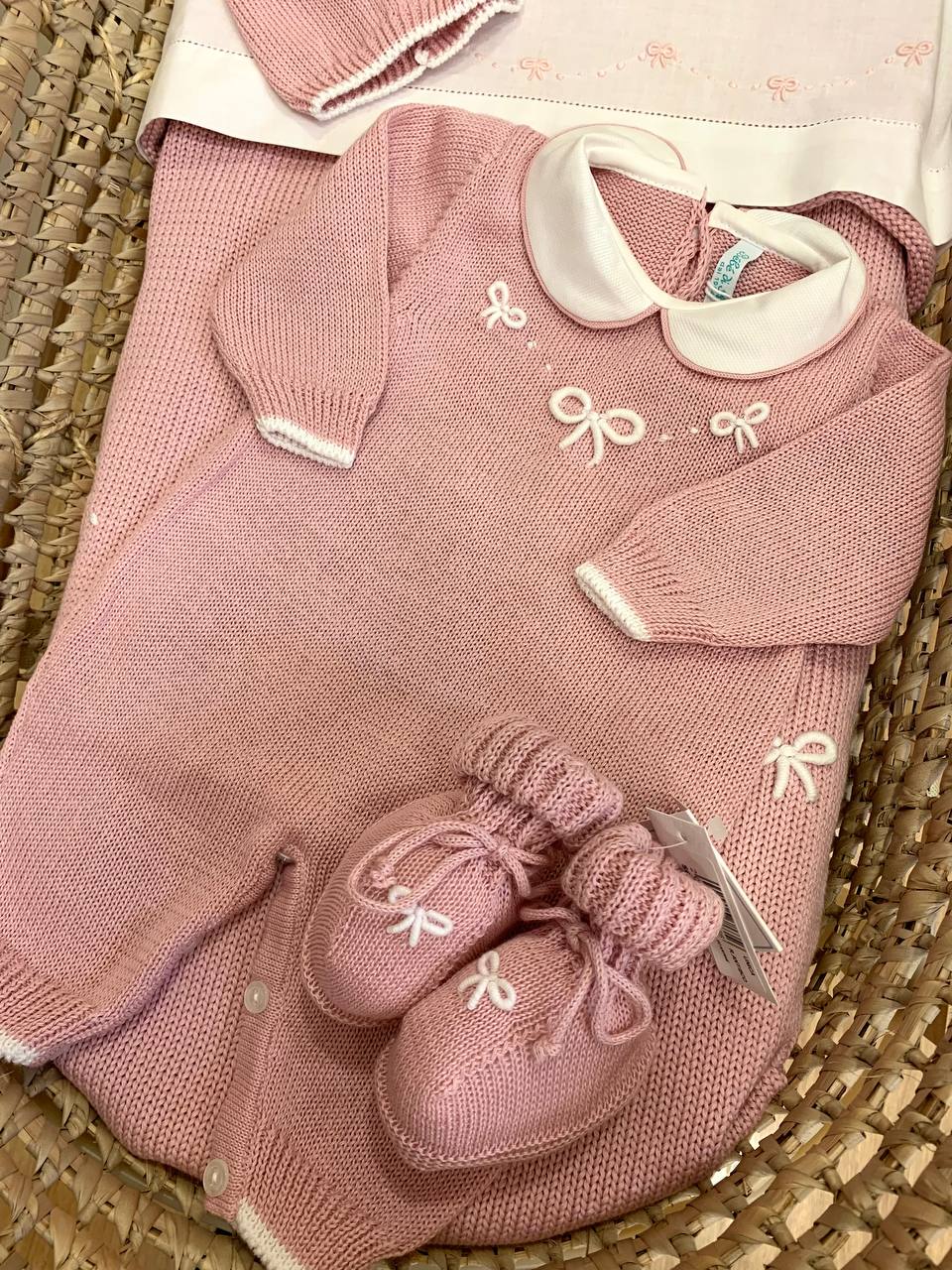 COORDINATO NASCITA BEBE' DI ALMY NIDO D'AMORE ROSA