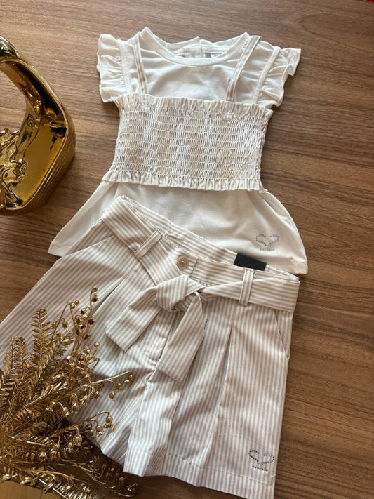 COMPLETO A RIGHE BEIGE SARABANDA