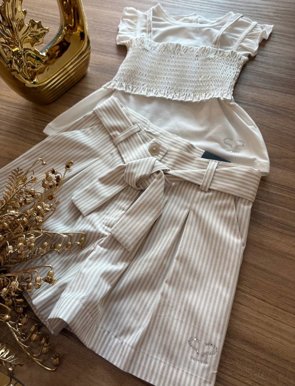 COMPLETO A RIGHE BEIGE SARABANDA