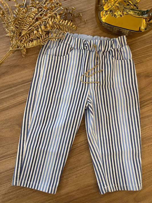 PANTALONE A RIGHE BLU BIANCO E CELESTE JO MILANO