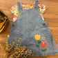 SALOPETTE DENIM TULIPANI E FIORI BOBOLI