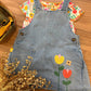 SALOPETTE DENIM TULIPANI E FIORI BOBOLI