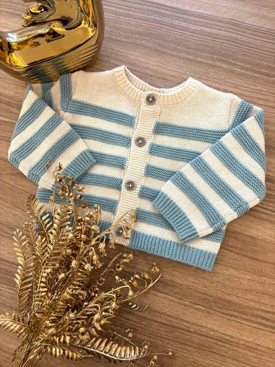 CARDIGAN IN FILO TURCHESE BOBOLI