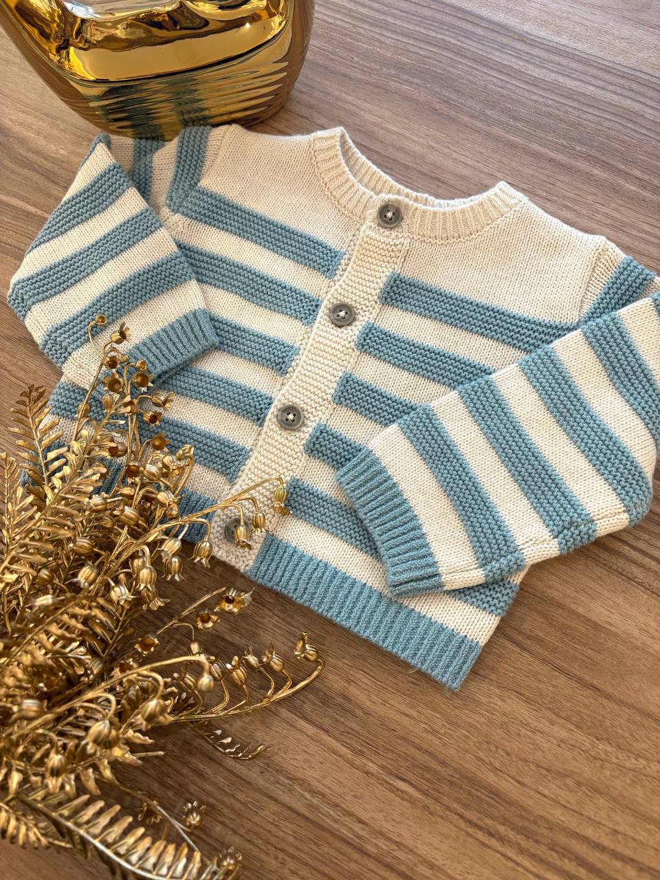 CARDIGAN IN FILO TURCHESE BOBOLI
