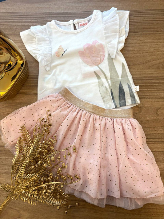 COMPLETO GONNA E TSHIRT TULIPANO BOBOLI